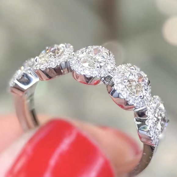 925 sterling silver Zircon wedding band ring - Picture 3 of 5